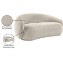 Meridian Emery Cream Velvet Loveseat IMAGE 8