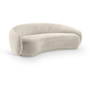  Manufacturer Color_Cream -- Emery 95" Cream Velvet Upholstered Sofa IMAGE 1