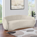  Manufacturer Color_Cream -- Emery 95" Cream Velvet Upholstered Sofa IMAGE 2