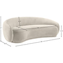  Manufacturer Color_Cream -- Emery 95" Cream Velvet Upholstered Sofa IMAGE 7