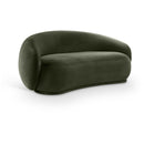 Meridian Emery Green Velvet Loveseat IMAGE 1