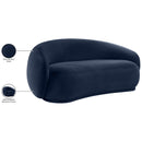 Meridian Emery 77" Navy Velvet Upholstered Loveseat IMAGE 8