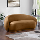  Manufacturer Color_Saddle -- Emery 77" Saddle Velvet Upholstered Loveseat IMAGE 2