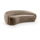  Manufacturer Color_Taupe -- Emery 95" Taupe Velvet Upholstered Sofa IMAGE 1