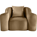 Meridian Destin Beige Velvet Chair IMAGE 3