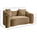 Meridian Destin Beige Velvet Loveseat IMAGE 17