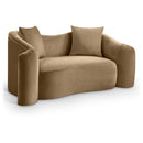 Meridian Destin Beige Velvet Loveseat IMAGE 1