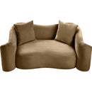  Manufacturer Color_Beige -- Meridian Destin Stationary Fabric Loveseat IMAGE 4