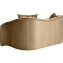 Meridian Destin Beige Velvet Loveseat IMAGE 6