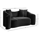 Meridian Destin Black Velvet Loveseat IMAGE 17