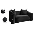  Manufacturer Color_Black -- Destin 70" Black Velvet Upholstered Loveseat IMAGE 18