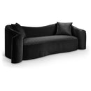  Manufacturer Color_Black -- Destin 91" Black Velvet Upholstered Sofa IMAGE 1