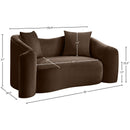 Meridian Destin Brown Velvet Loveseat IMAGE 17
