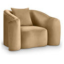 Meridian Destin Camel Velvet Chair IMAGE 1