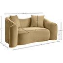  Manufacturer Color_Camel -- Destin 70" Camel Velvet Upholstered Loveseat IMAGE 17