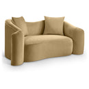 Meridian Destin Camel Velvet Loveseat IMAGE 1