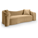  Manufacturer Color_Camel -- Destin 91" Camel Velvet Upholstered Sofa IMAGE 1
