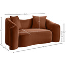  Manufacturer Color_Cognac -- Destin 70" Cognac Velvet Upholstered Loveseat IMAGE 17