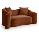  Manufacturer Color_Cognac -- Destin 70" Cognac Velvet Upholstered Loveseat IMAGE 1