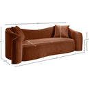 Manufacturer Color_Cognac -- Destin 91" Cognac Velvet Upholstered Sofa IMAGE 17