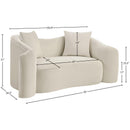  Manufacturer Color_Cream -- Destin 70" Cream Velvet Upholstered Loveseat IMAGE 17