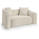  Manufacturer Color_Cream -- Destin 70" Cream Velvet Upholstered Loveseat IMAGE 1