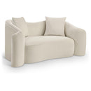 Meridian Destin Cream Velvet Loveseat IMAGE 1