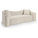  Manufacturer Color_Cream -- Destin 91" Cream Velvet Upholstered Sofa IMAGE 1