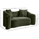 Meridian Destin Green Velvet Loveseat IMAGE 17