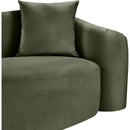 Meridian Destin Green Velvet Loveseat IMAGE 9