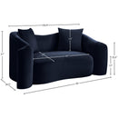 Meridian Destin Navy Velvet Loveseat IMAGE 17