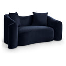 Meridian Destin Navy Velvet Loveseat IMAGE 1