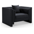  Meridian Everett Black Vegan Leather Upholstered Chair IMAGE 1