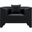  Manufacturer Color_Black -- Meridian Everett Stationary Leather Look Chair IMAGE 4