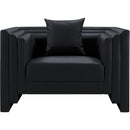  Meridian Everett Black Vegan Leather Upholstered Chair IMAGE 4