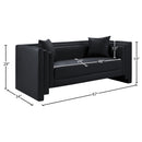  Manufacturer Color_Black -- Meridian Everett Stationary Leather Look Loveseat IMAGE 14