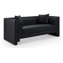  Manufacturer Color_Black -- Meridian Everett Stationary Leather Look Loveseat IMAGE 1