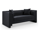  Meridian Everett 67" Black Vegan Leather Upholstered Loveseat IMAGE 1