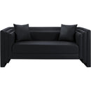  Manufacturer Color_Black -- Meridian Everett Stationary Leather Look Loveseat IMAGE 4