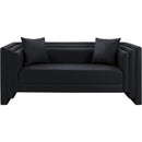  Meridian Everett 67" Black Vegan Leather Upholstered Loveseat IMAGE 4