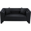 Manufacturer Color_Black -- Meridian Everett Stationary Leather Look Loveseat IMAGE 5