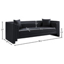  Meridian Everett 88.5" Black Vegan Leather Upholstered Sofa IMAGE 14