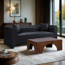  Manufacturer Color_Black -- Meridian Everett Stationary Leather Look Sofa IMAGE 2