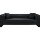  Manufacturer Color_Black -- Meridian Everett Stationary Leather Look Sofa IMAGE 4