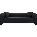  Meridian Everett 88.5" Black Vegan Leather Upholstered Sofa IMAGE 4