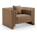  Manufacturer Color_Brown -- Everett Brown Vegan Leather Upholstered Chair IMAGE 1