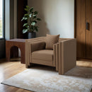  Manufacturer Color_Brown -- Everett Brown Vegan Leather Upholstered Chair IMAGE 2