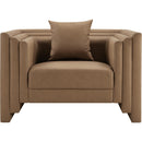 Manufacturer Color_Brown -- Everett Brown Vegan Leather Upholstered Chair IMAGE 4