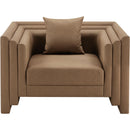  Manufacturer Color_Brown -- Everett Brown Vegan Leather Upholstered Chair IMAGE 5