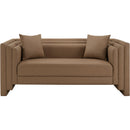  Manufacturer Color_Brown -- Everett 67" Brown Vegan Leather Upholstered Loveseat IMAGE 4